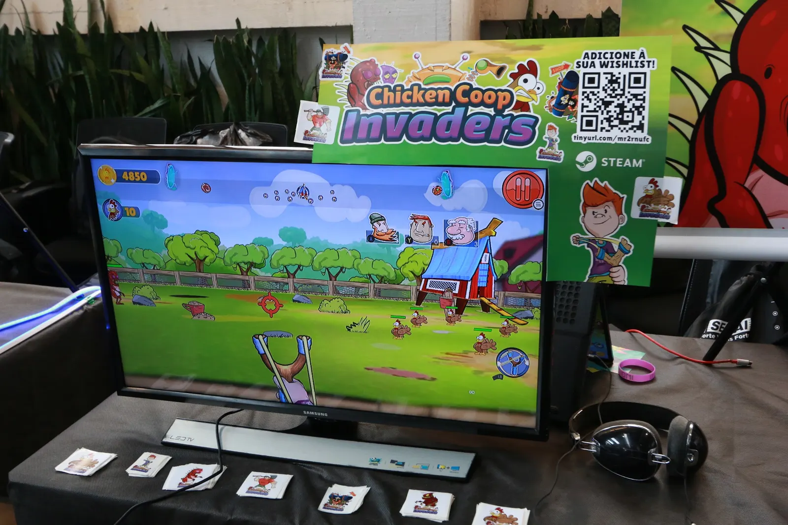 Demo de jogo indie em exibição na área dev